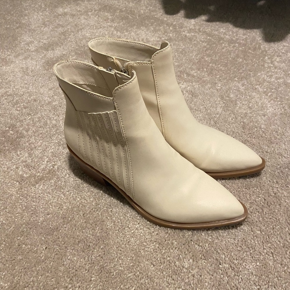Dolce Vita Cream White Ankle Boots